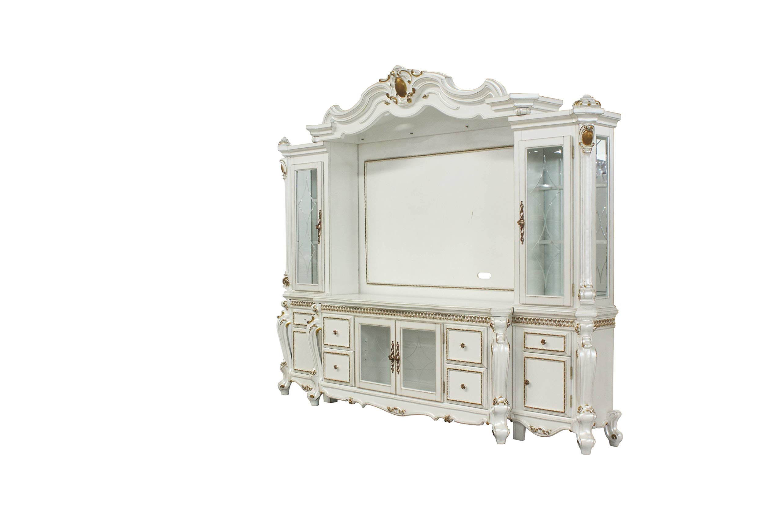 Acme Furniture Picardy 1 Entertainment Center, Antique Pearl