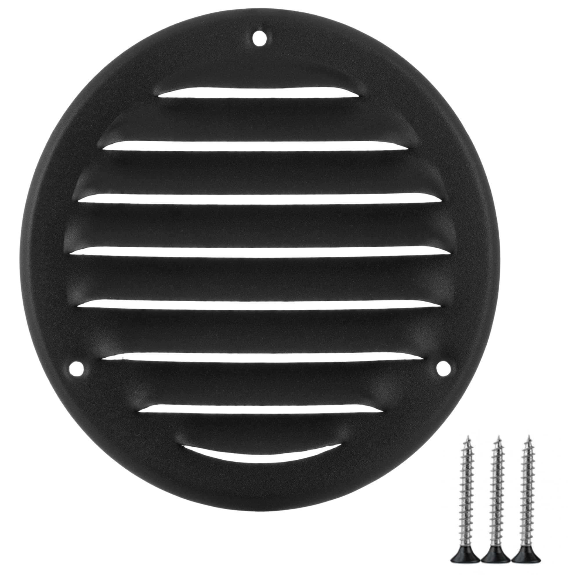 TURvent 100 mm Ventilation Grille, Anthracite, Metal Ventilation Grille with Insect Protection, Round Ventilation Grille for Walls and Ceilings, Inlet/Outlet Ventilation Grille for Indoor and Outdoor