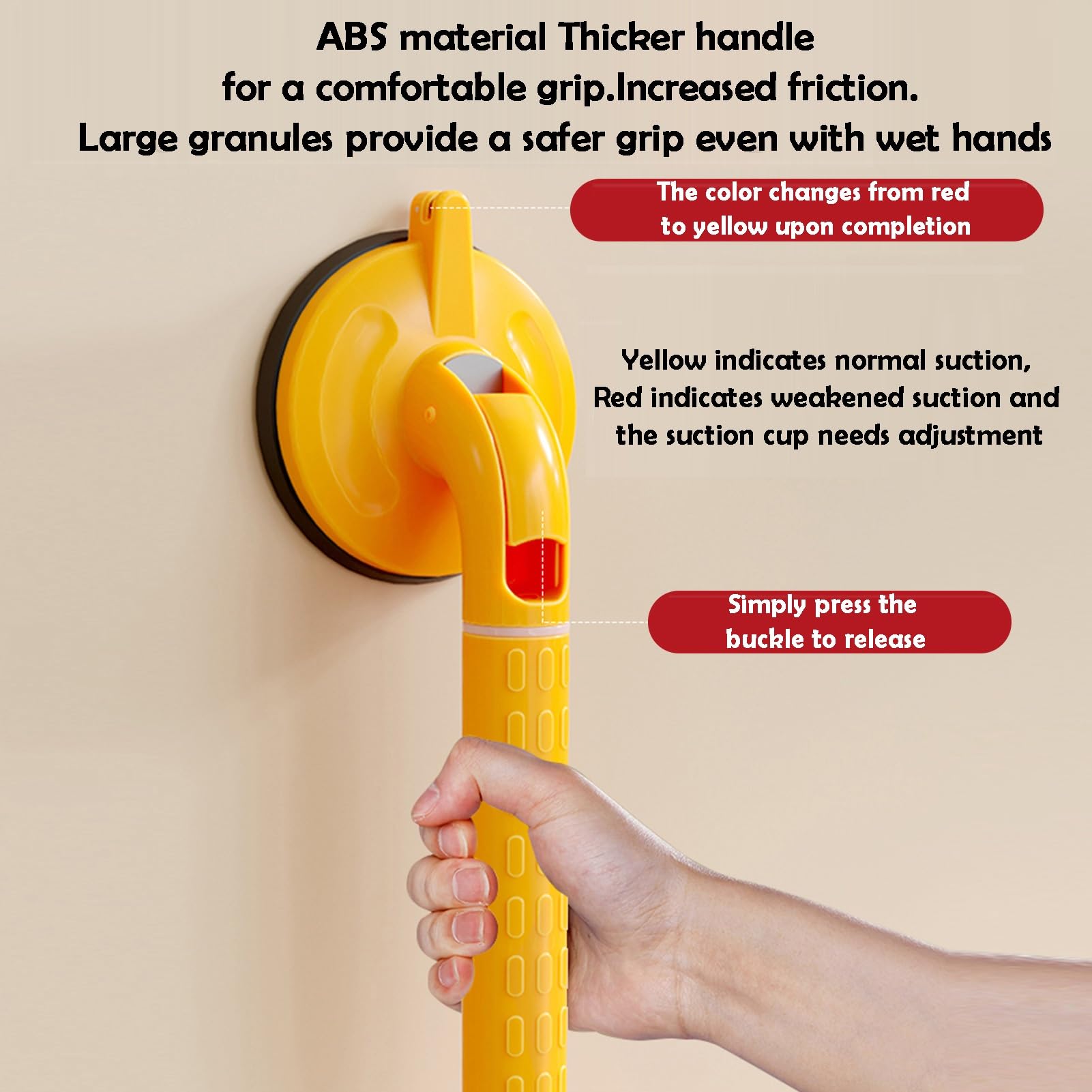 Barras De Apoyo For Duchas, Ajustables En Forma L A 180°, Pueden Soportar Un Peso 176 Libras, Manijas Baño Ayuda For Personas Mayores(Yellow,50x40cm)