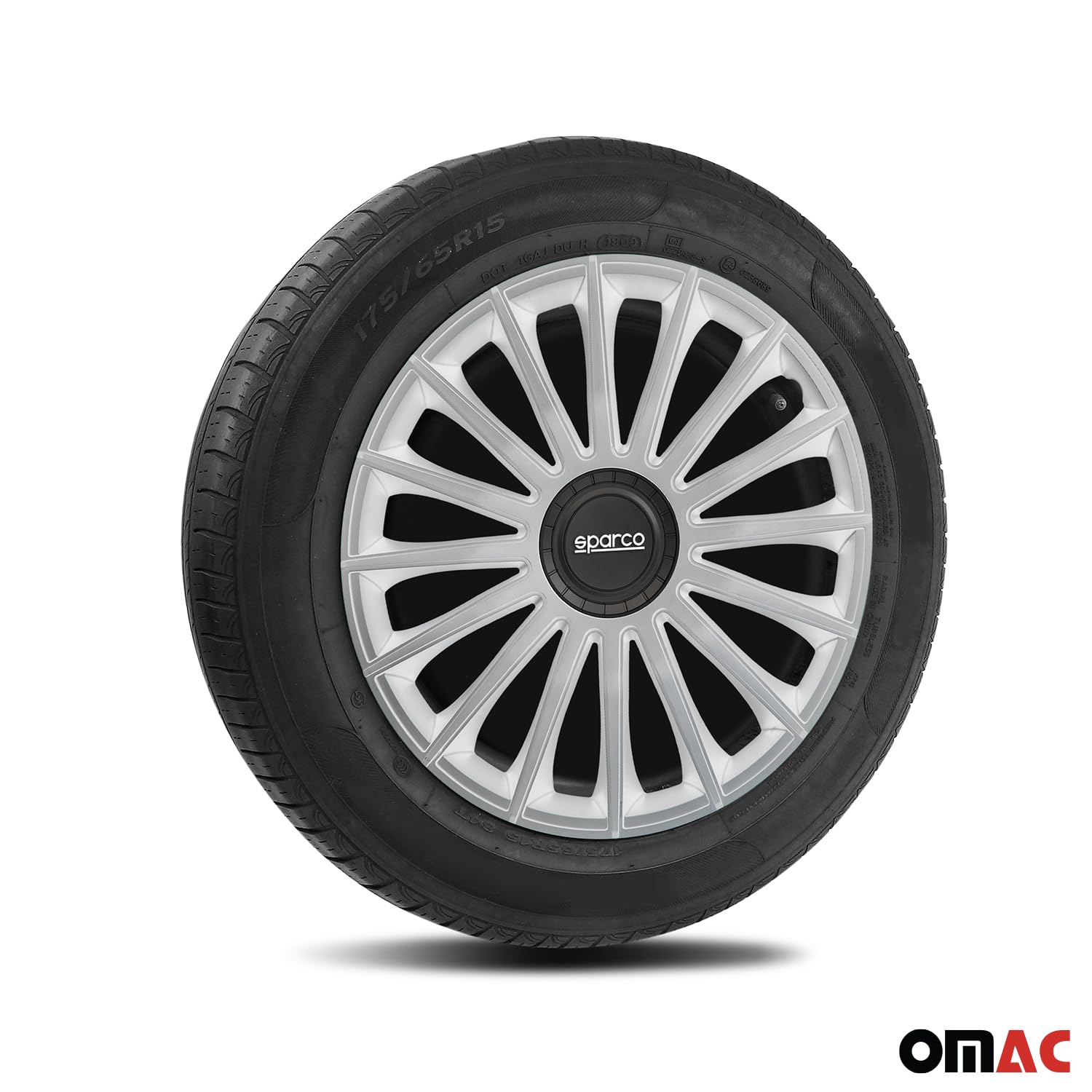 Sparco Spc1493Sv Set Copricerchi 4 Pezzi Treviso 14 Pollici Argento, Silver, Set Di 4