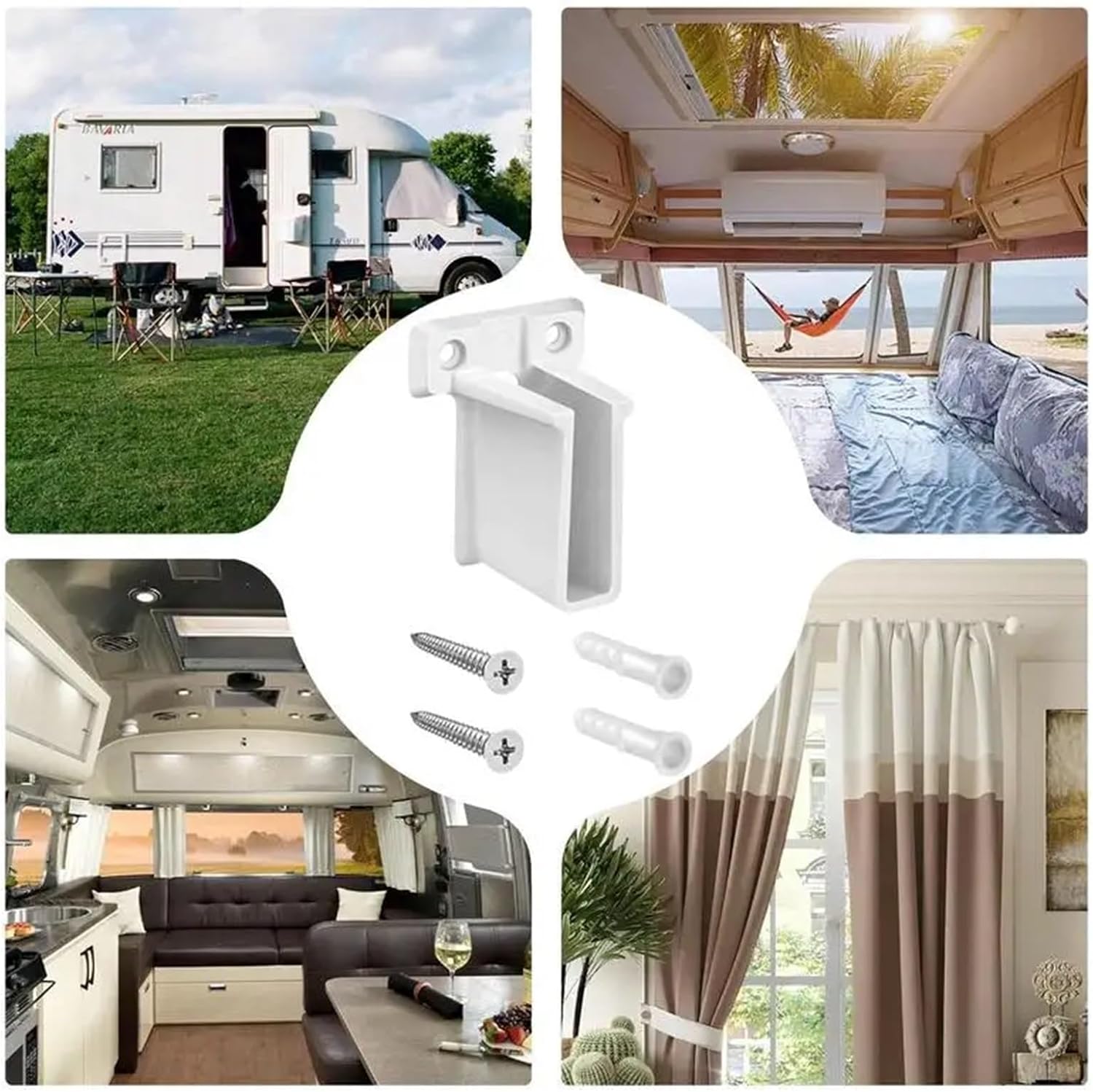 Wire Shelf Brackets 20PCS Wardrobe Closet Rod Bracket Wall End Supports Pole Socket Mounting Brackets with