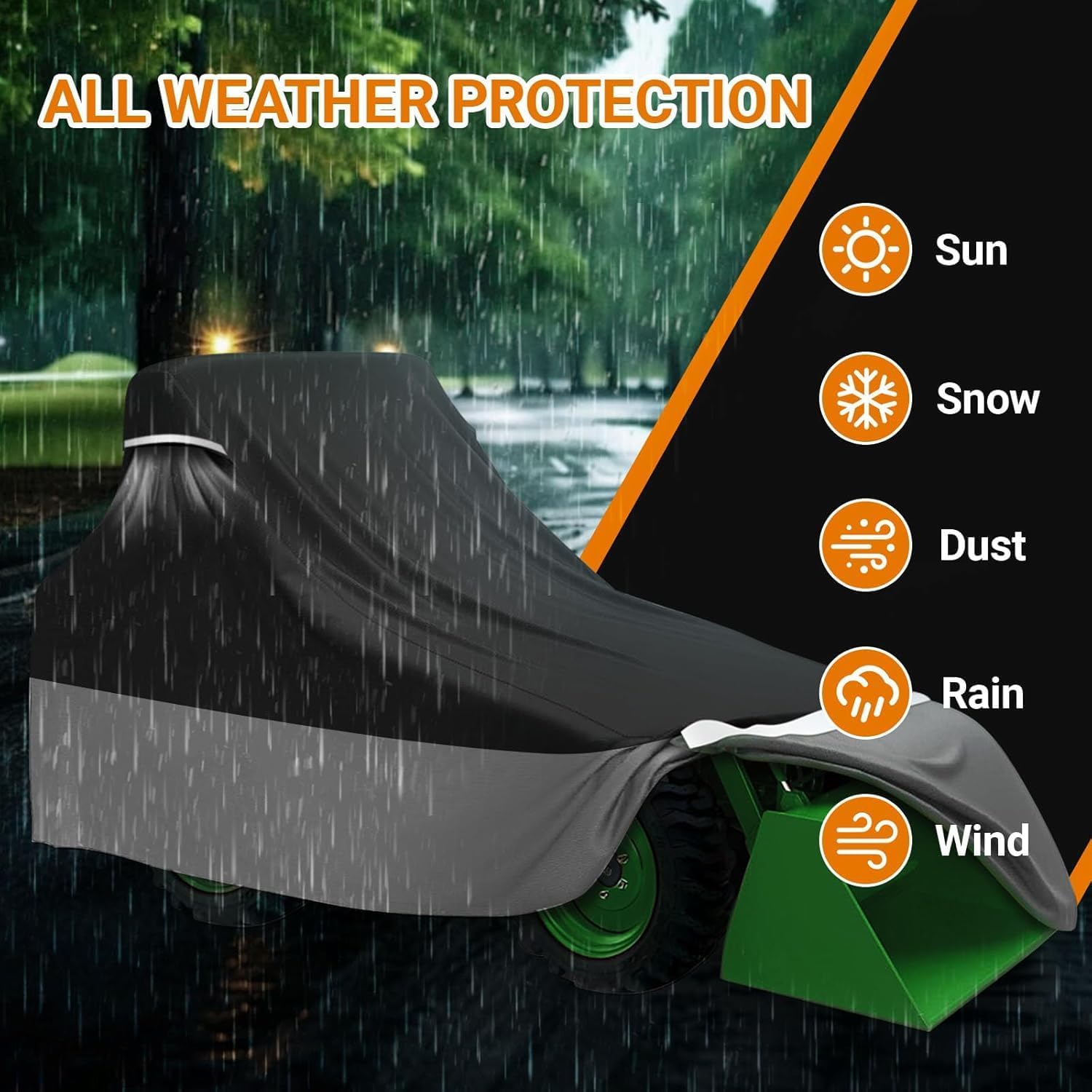 Tractor Cover for Kubota and John Deere, 420D Waterproof Tractor Covers Heavy Duty, Dustproof Tear Resistant UV Protection, Compatible with New Holland and Mahindra (with Backhoe), 189 * 76 * 86 inch