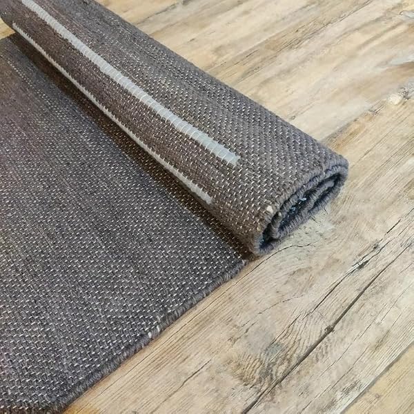 Jaipur art & Rugs Organic Cotton Yoga Mat - Eco-Friendly Hand-Woven Rug - Non Slip & Thick (24”x72”x5mm) for Everyday Fitness at Home - Comfortable Extra-Long (Grey) by Generic - Used condition - Image 7