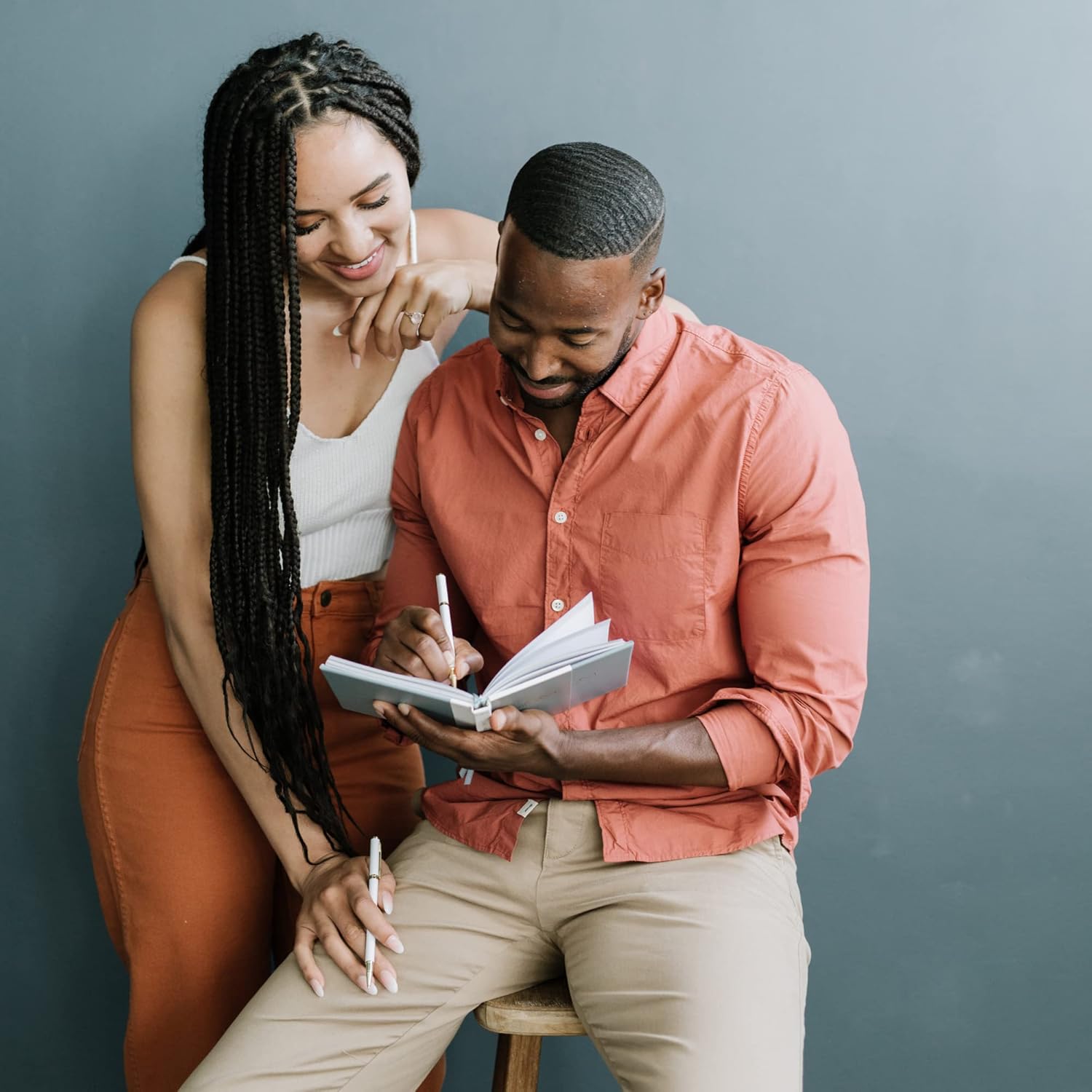 Promptly Journals, Our Connection Journal: 52 Weeks of Exploration for Two (Grey, Linen/Leatherette) | Couples Journal | Relationship Book for Couples | Couples Therapy Journal