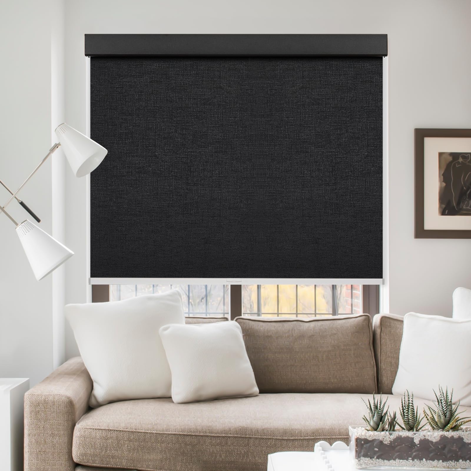 No Drill No Tools Cordless Zebra Blinds Dual Layer Sheer Roller Shades For Window Custom Size Blackout Privacy Window Blinds And Shades For Room Darkness, 35 1/2" W X 36" H