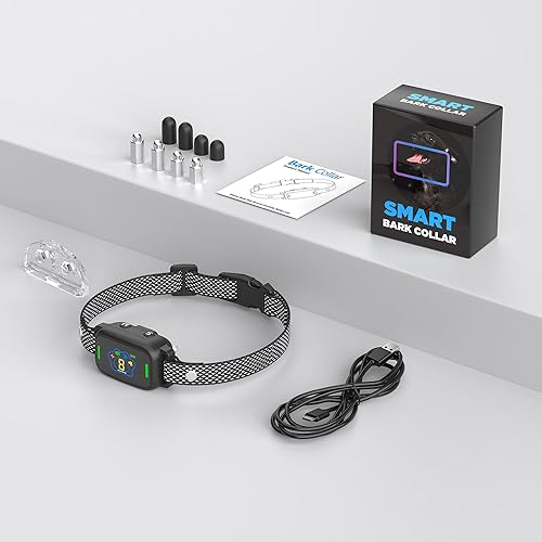 Miniatura 8 de Homcolorful Collar de choque para perro, 9 niveles de choque seguros, collar de ladrido de perro, collares antiladridos para perros, 7