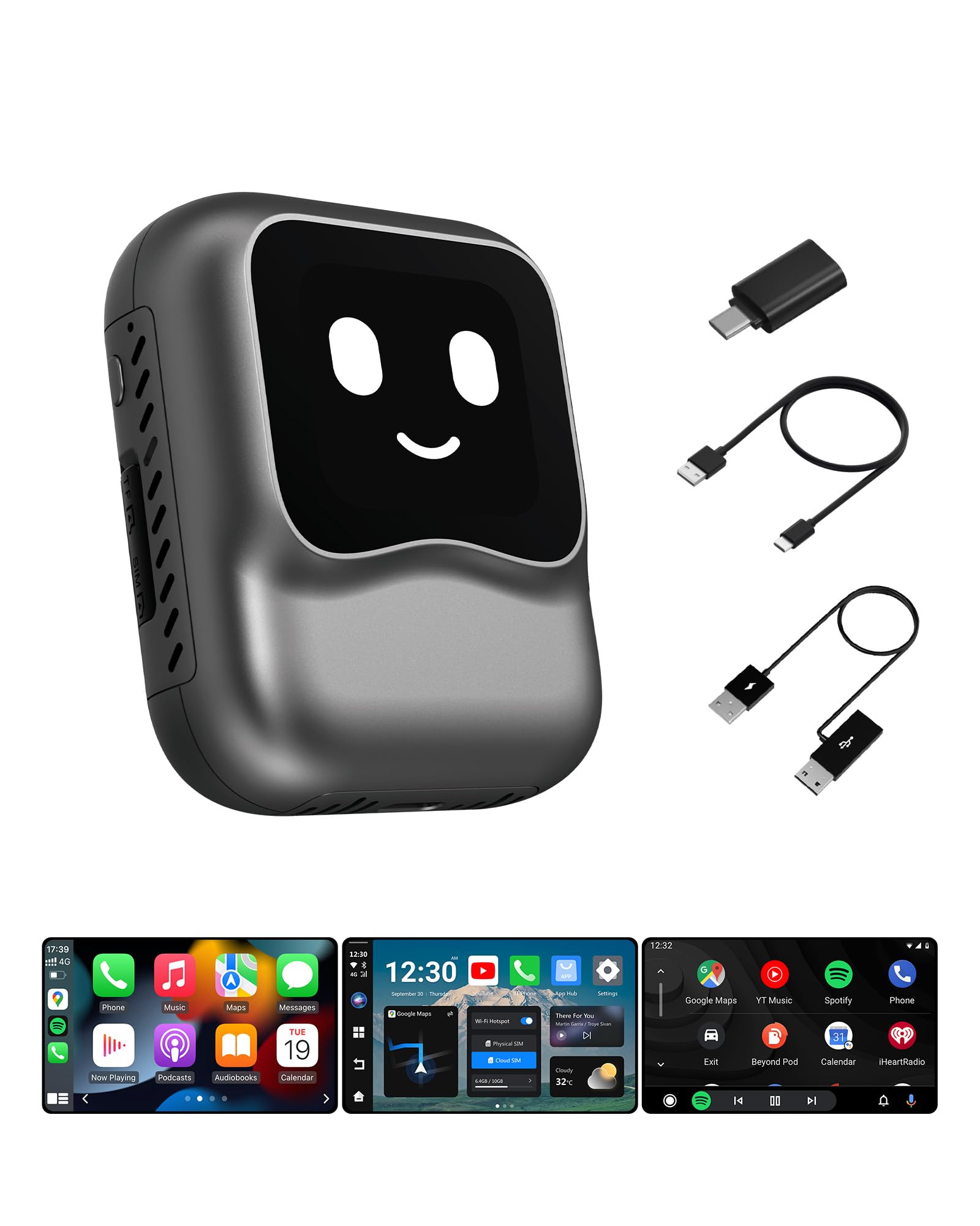 OTTOCAST Nano 2025 – Adattatore wireless CarPlay e Android Auto, AI-Box Android 13 con controllo vocale, doppio Bluetooth, GPS, App Store – Plug & Play per auto con CarPlay cablato (modelli post-2016)