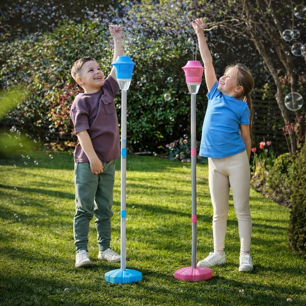 Automatic Bubble Machine for Kids – Outdoor Bubble Maker Stand Toy with Continuous Bubble Blowing, Colorful Bubble Tower for Backyard, Garden, Party & Summer Play for Boys & Girls