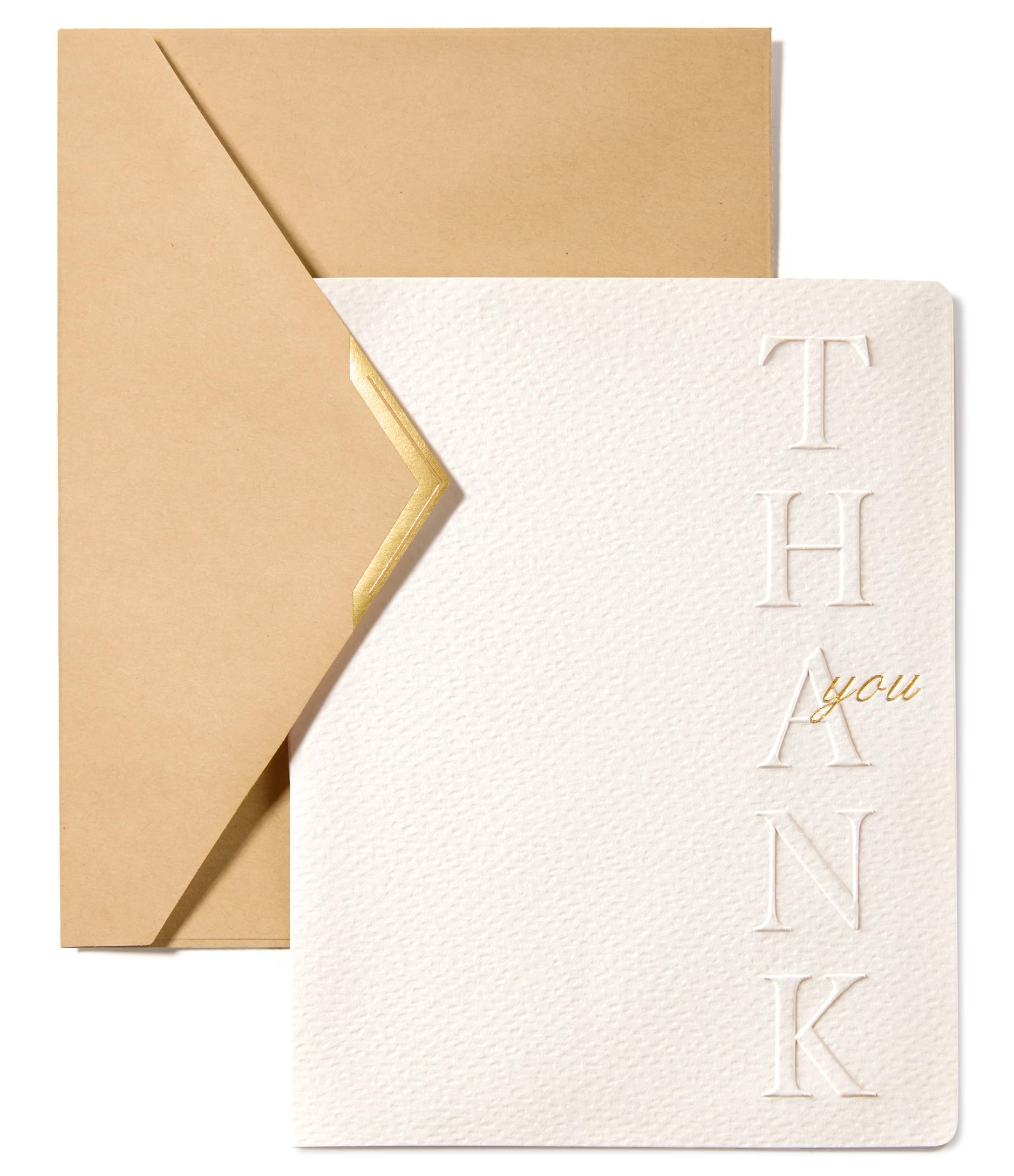 Vitalizart White Thank You Cards With Brown Envelopes, 16 Pack 4.3" x 5.5"
