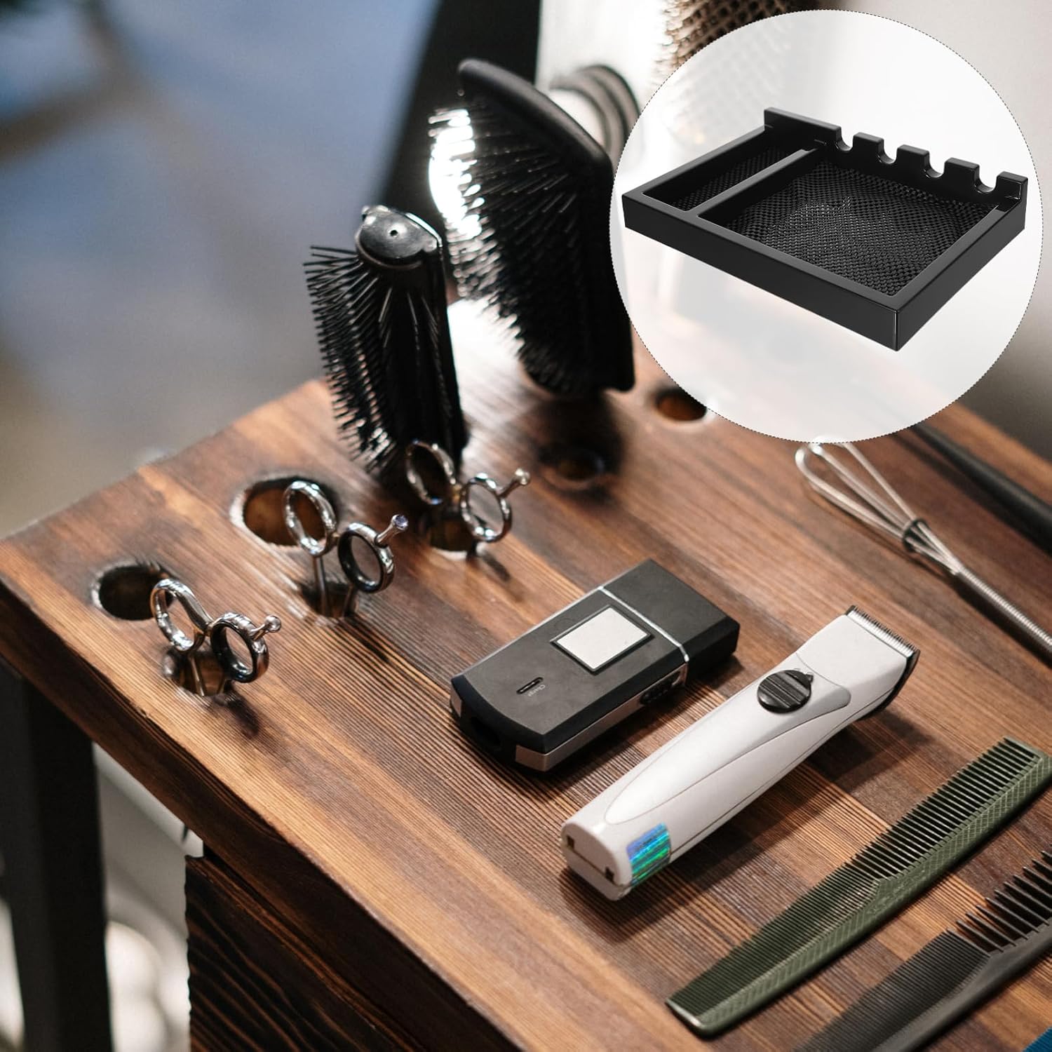 Barber Station Organizer Rack for Hair Clippers Easy to Clean Clipper Holder for Hairdressers Stylists Space-saving Design for Salon Tools Storage Finish