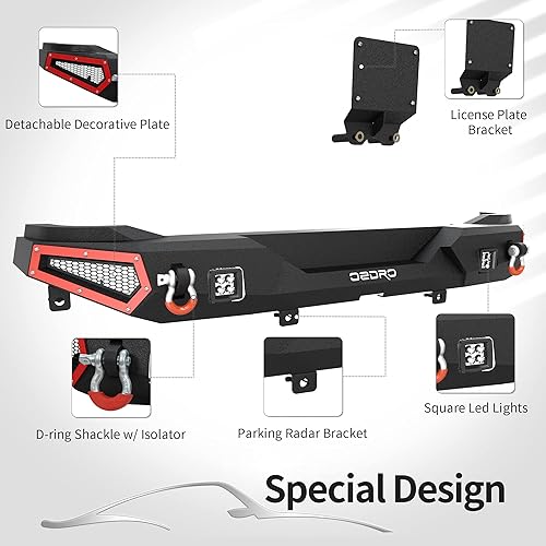 Miniatura 8 de OEDRO Parachoques delantero y trasero y guardabarros compatibles con Ford Bronco 24 puertas 2021-2023 juego de 4 guardabarros planos todoterreno y