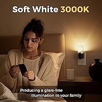 Vista 50 de L LOHAS LED Luz nocturna, paquete de 2 luces nocturnas regulables enchufables a la pared, luz nocturna RGB que cambia de color con sensor de luz