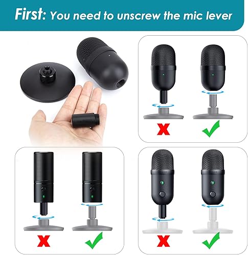 Miniatura 2 de Brazo de micrófono para micrófono Razer Seiren V2 X - Brazo de micrófono ajustable compatible con Razer Seiren V2 Pro, Seiren Mini y Seiren X,