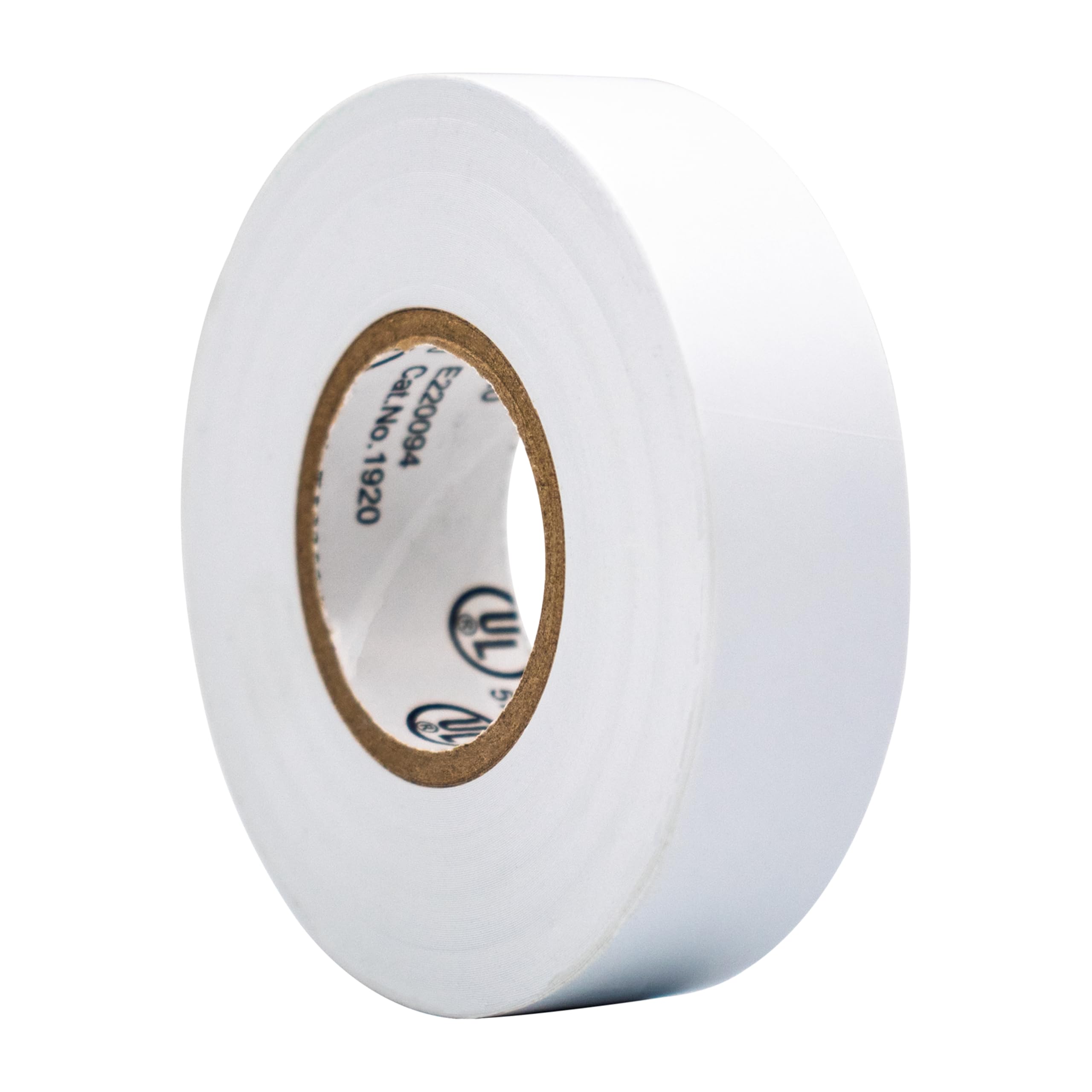 TradeGear Single Roll Electrical Tape Matte, Colored Durable Adhesive, Waterproof PVC, Rubber Resin, UL Listed, 60' x ¾"x 0.07", Suitable for Use at No More Than 600V and 80°C WHITE TGX1WHITE