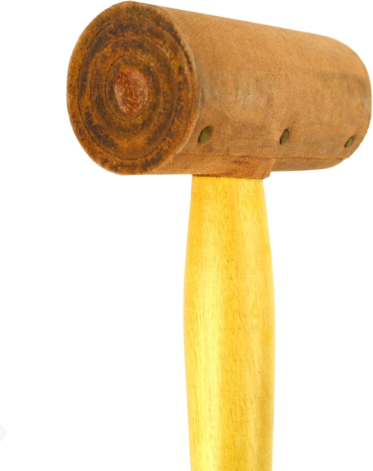 1-1/4" Extra Soft Non-Coated Natural Rawhide Mallet Hammer Non-Marring Jewelry Making Metal Forming Stamping Leatherwork Tool