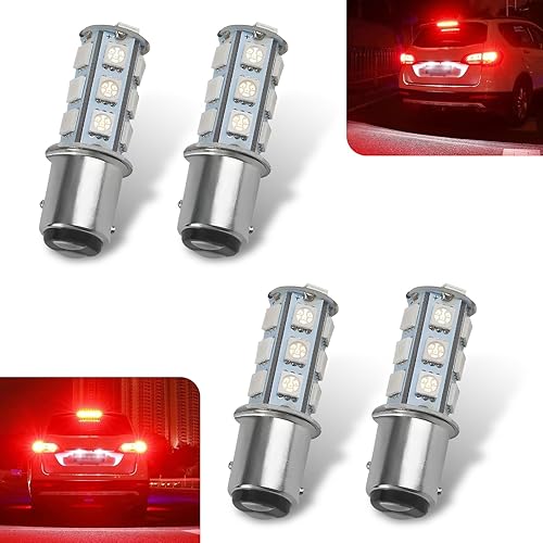 yvshy Paquete de 4 luces de freno, bombilla 1157-5050-18SMD, luces traseras LED ultra brillantes de 12 V, repuesto LED apto para la mayoría de