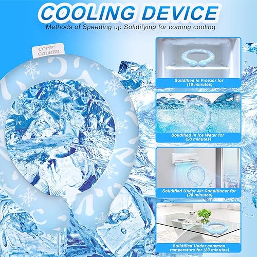 Miniatura 6 de Comfcolder - Enfriadores de cuello reutilizables para climas extremadamente calurosos en verano, enfriamiento por calor, anillo de enfriamiento de