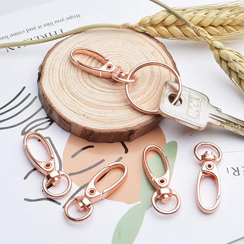 Miniatura 7 de 50 clips de cierre giratorios, 50 clips de gatillo giratorios de 1.378 in, broches de metal para colgar llaveros, correas de perro, decoración de