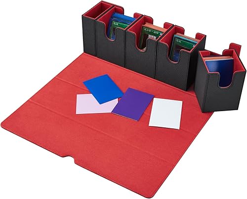 Miniatura 7 de FOTEEMO Caja de cartas para MTG, 5 en 1 Commander Deck Box Box Box Trading Card Deck Box Caja de almacenamiento con capacidad para más de 400