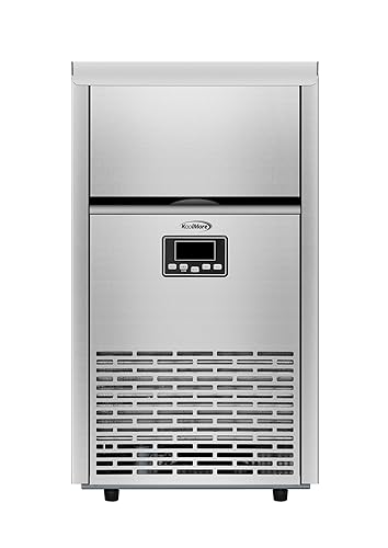 KoolMore Máquina de hacer hielo comercial de 18 pulgadas, hielo creciente de 100 libras/24 horas, almacenamiento de 30 libras, bajo encimera o