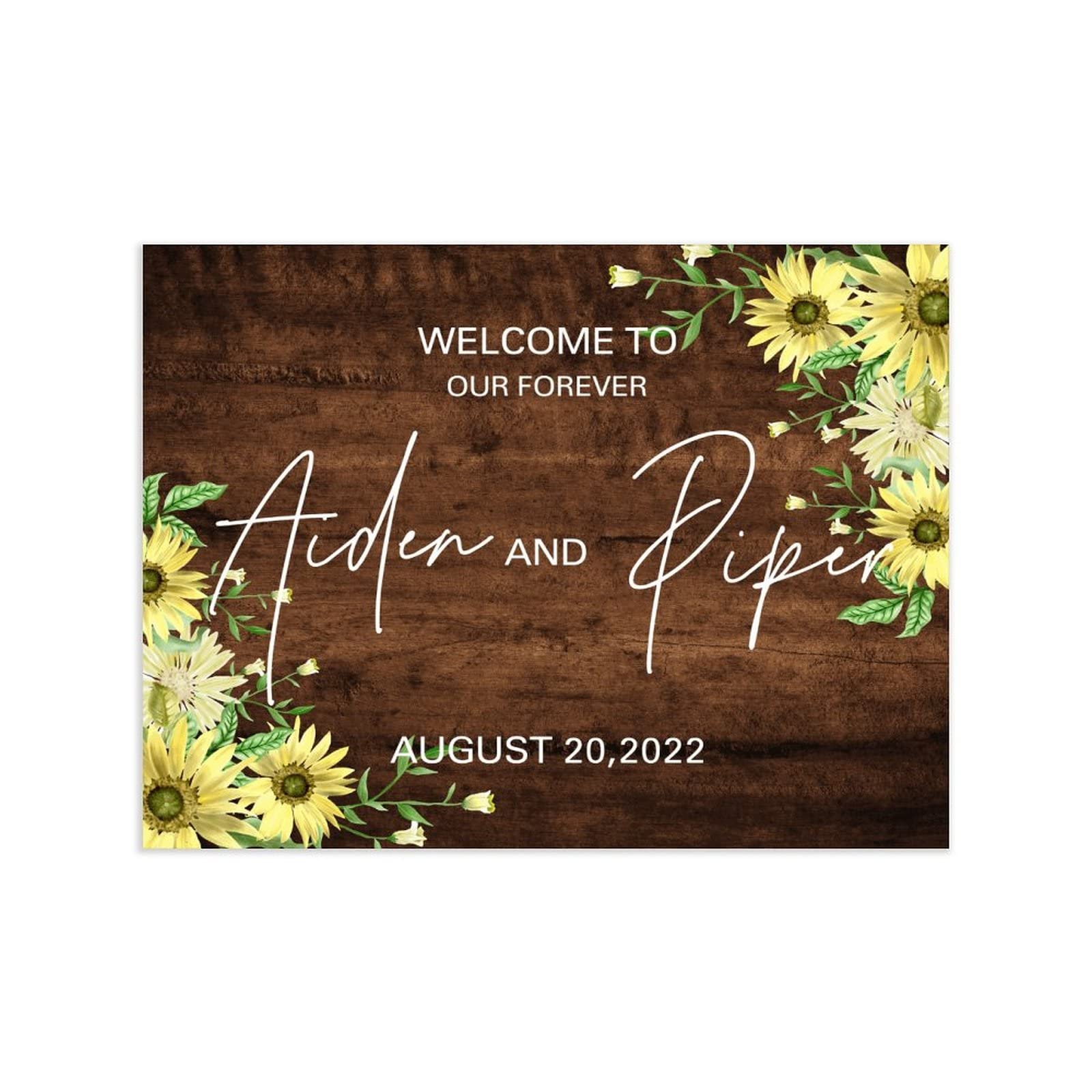 Hochzeits-Willkommensschild ''Welcome To Our Forever'', Holzschild, personalisiertes Probe-Abendessen, Hochzeitsschilder, Dekoration, Holzschild, Hochzeitsempfang, Poster für Zeremonie, Verlobung,