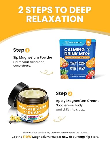 Miniatura 8 de Venture Pal Loción de magnesio, crema tópica de magnesio para dormir, calambres y dolor en las piernas, relajación muscular, suplemento calmante e
