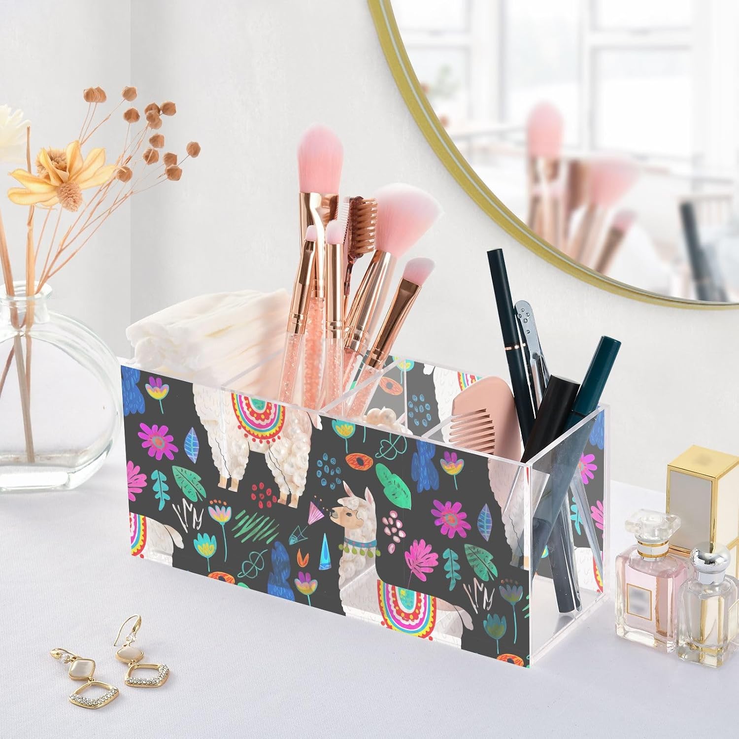 Joisal Cute Llama Colorful Cartoon Pen Holder image 5