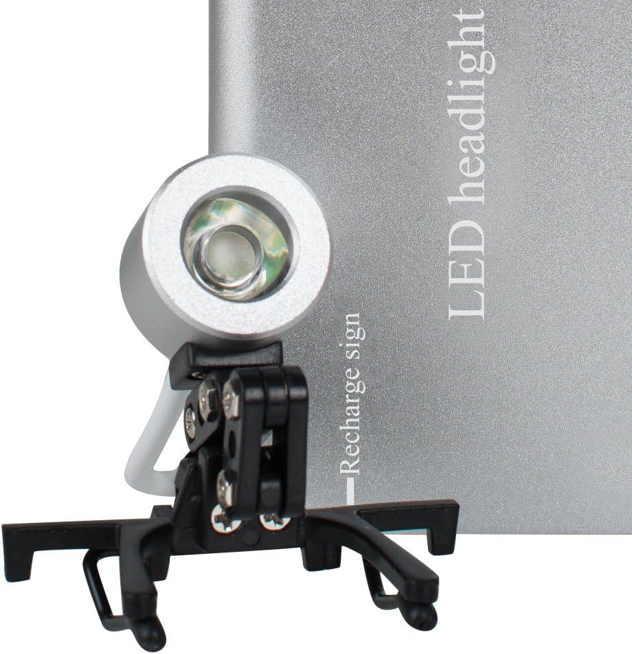 Fencia Portable Dental Headlight, Surgical LED Head Light Lamp, High Brightness Medical Headlamp with Universal Clips on Binocular Loupes/Glasses - US Shipping