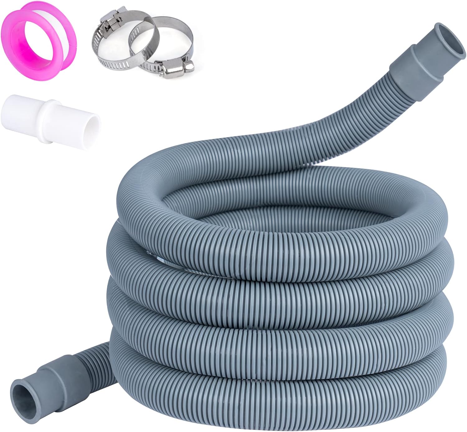 ilauke 2.5m Universal Drain Hose, Extension Pipe Kit for Washing Machine, Dishwasher, Extendable