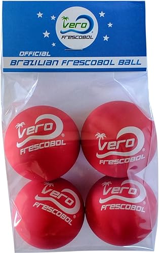 Frescobol - Pelotas rojas originales brasileñas, paquete de 4