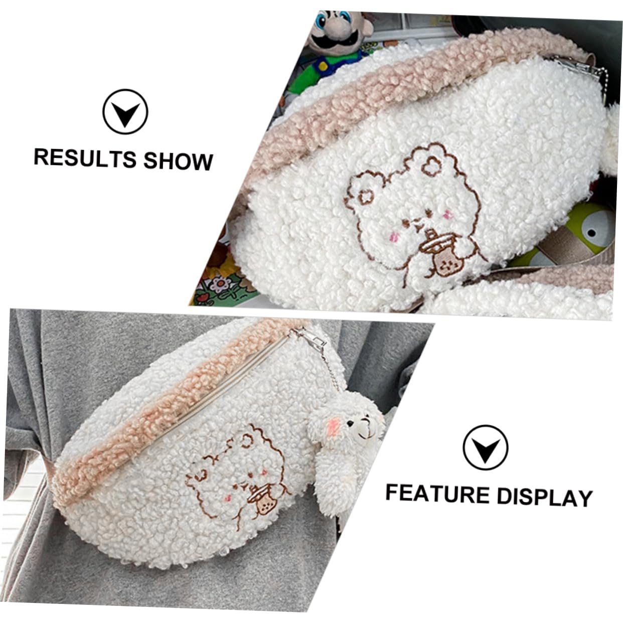 GALPADA Riñonera De Peluche Para Crossbody Billetera Para Niños Bolsa De Almacenamiento De Cintura Monederos Para Niños Cartera De Bolso Para Niñas Felpa