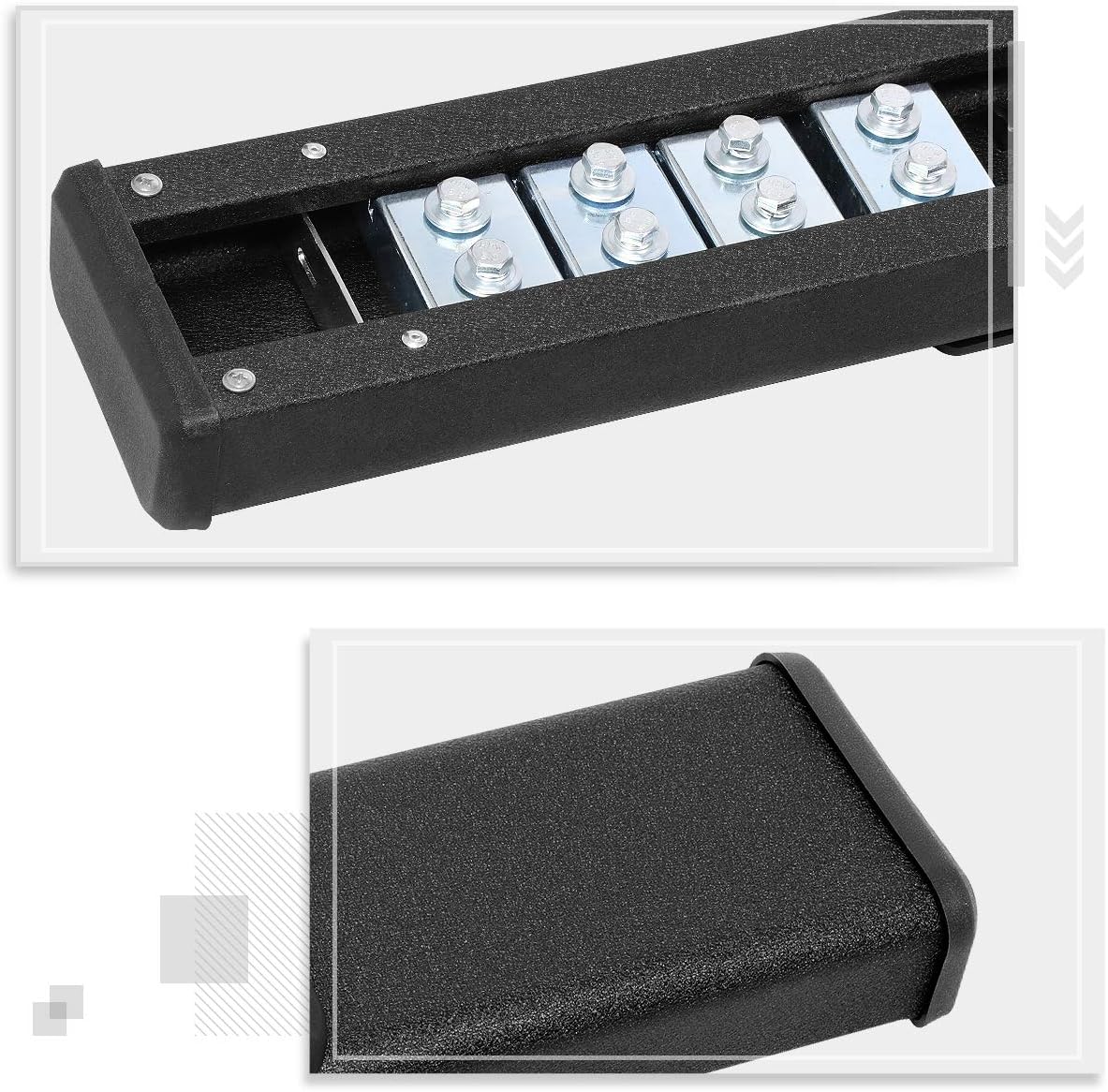 [Pair] 5 Inch Black Stainless Running Boards/Side Steps/Nerf Bars Compatible with 19-24 Dodge Ram 1500 Quad/Extended Cab