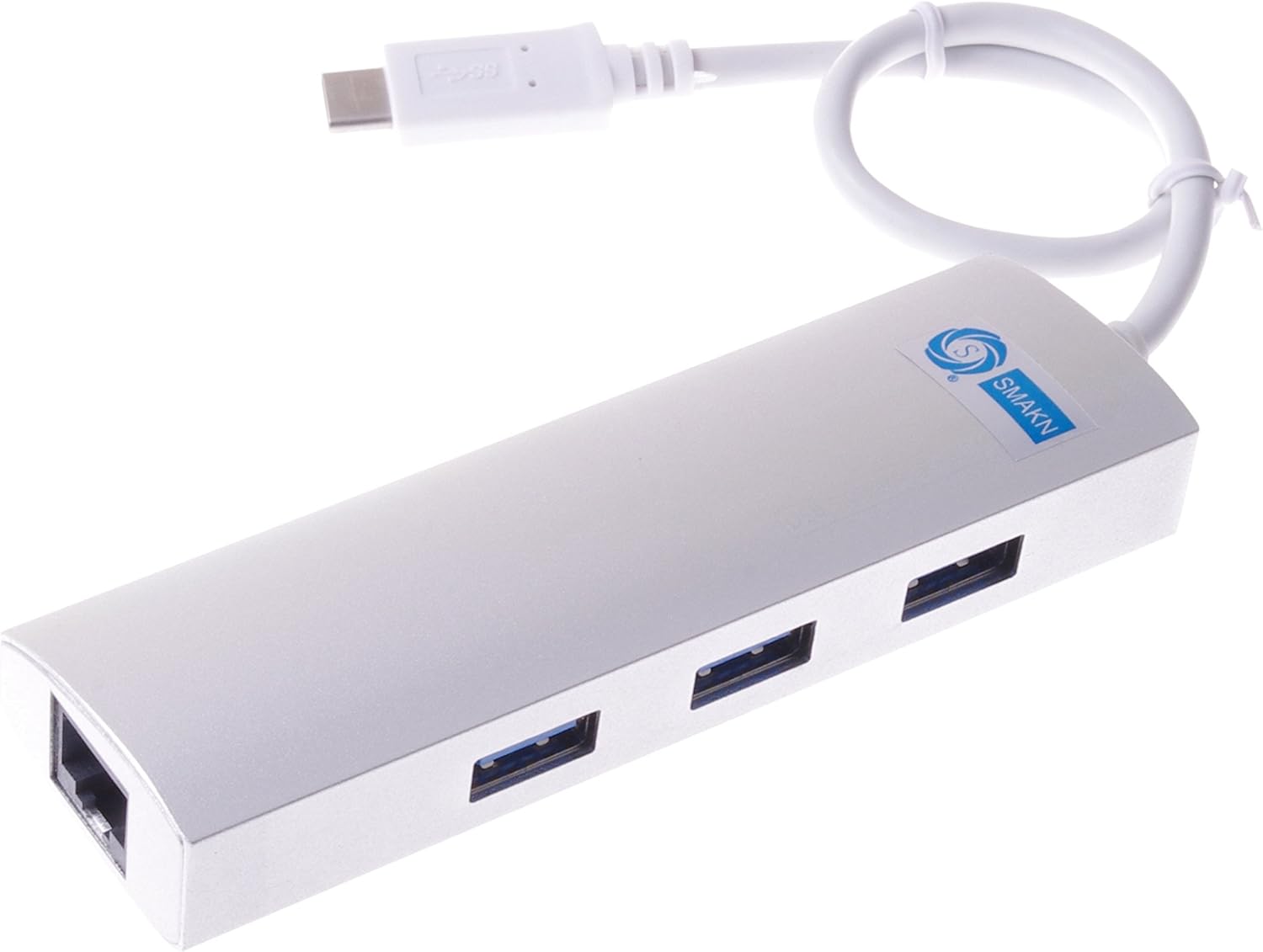 SMAKN USB-C/Type C USB 3.1 to 3-Port USB 3.0 Hub with Ethernet Adapter for New Macbook