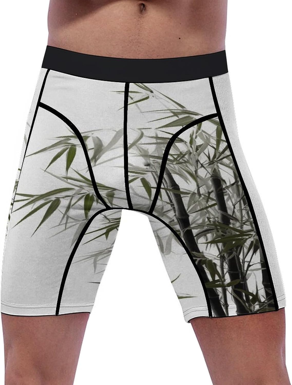 Asian Plant Compression Shorts Men Spandex Sport Shorts Workout Performance Baselayer Underwear