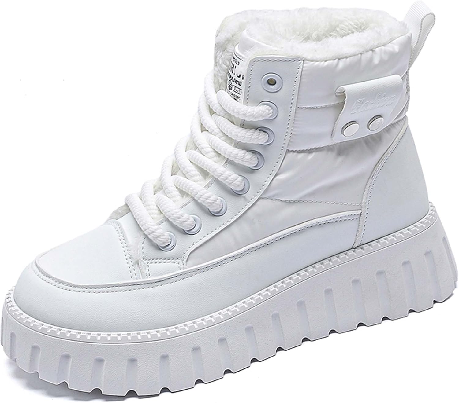 Winter thick soled and insulated plush high top snow boots, casual cotton shoes