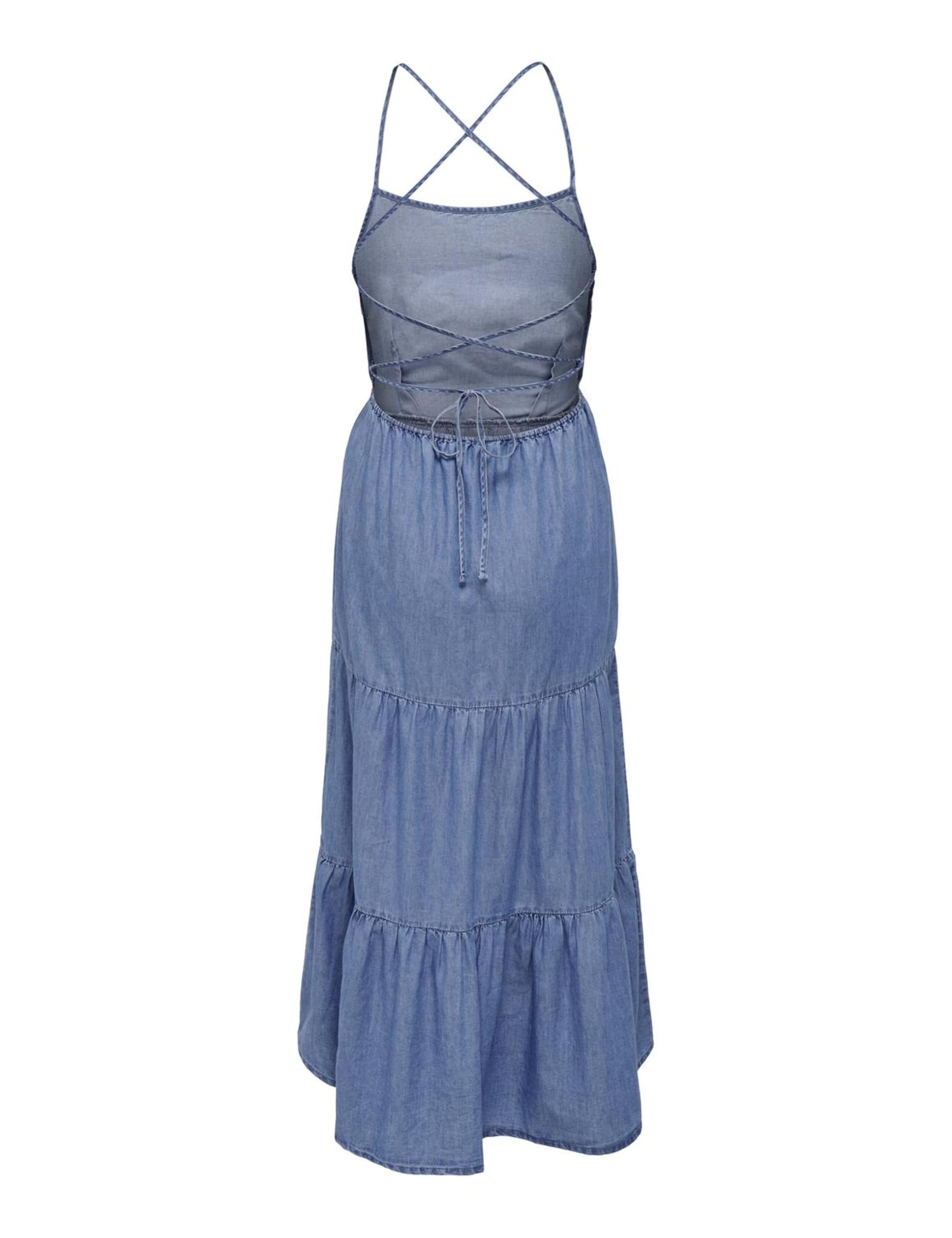 ONLY Damen Onlrina Sl Open Back Long DNM Dress Qyt Jeanskleid (1er Pack)