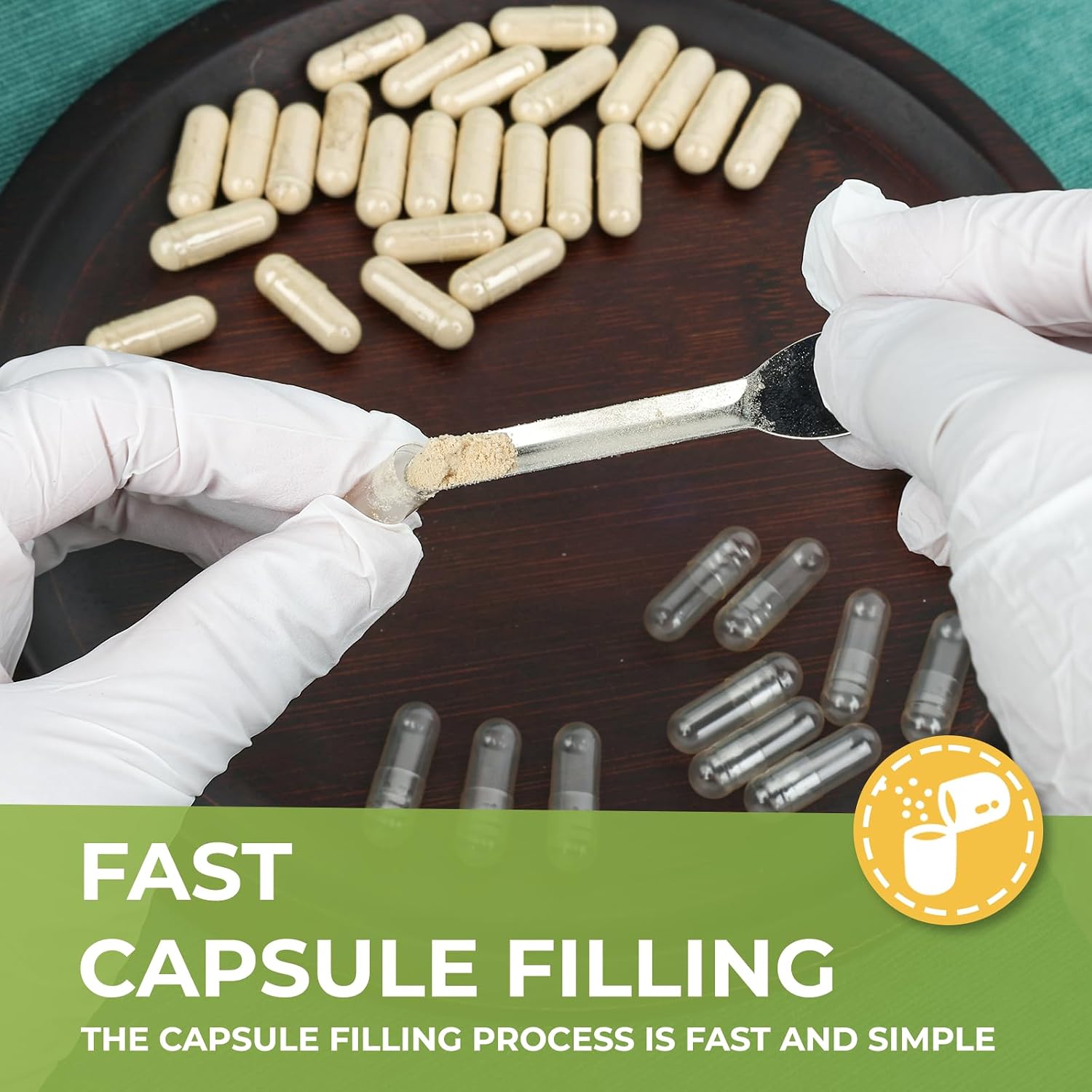 Empty Capsules Size 0 Vegan - 1000 Count Clear Empty Plant-Based Capsules -Kosher Certified, Halal Certified, for DIY Supplement Filling