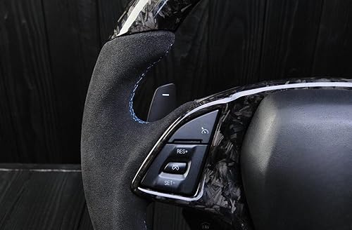 Miniatura 4 de iJDMTOY Extensiones de palanca de cambios de paleta más grandes de fibra Caron forjada compatibles con Chevrolet 2014-2019 C7 Corvette, Gen6 Camaro