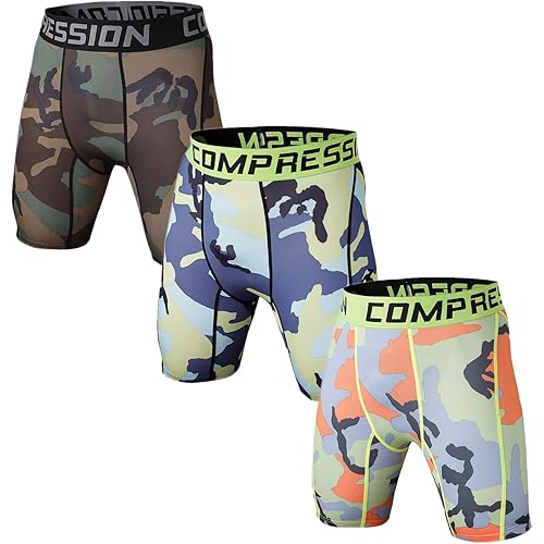 Holure Men's Performance Compression Shorts Athletic Workout Running Underwear (3 or 5 Pack)