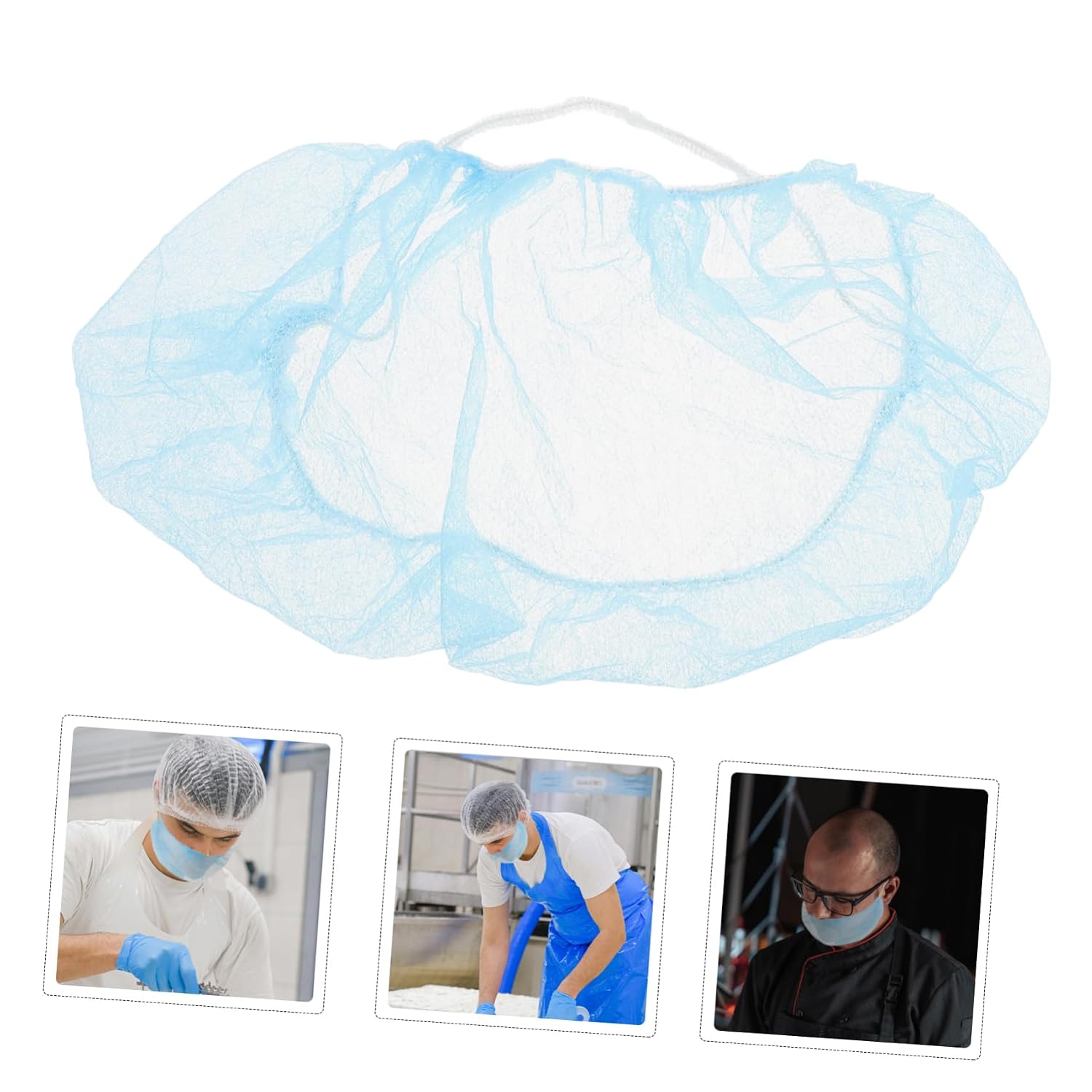 FOMIYES 100pcs Disposable Beard Covers Ear Comfortable for Kitchen and Laboratory Use Food Industry Beard Nets for Men Elastic Mesh Facial Hair