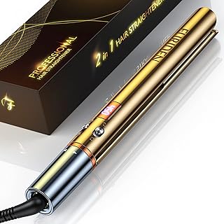 FURIDEN Hair Straightener, Flat Iron, Hair Straightener and Curler 2 in 1, Flat Iron Curling Iron in One, Flat Iron for Bl...