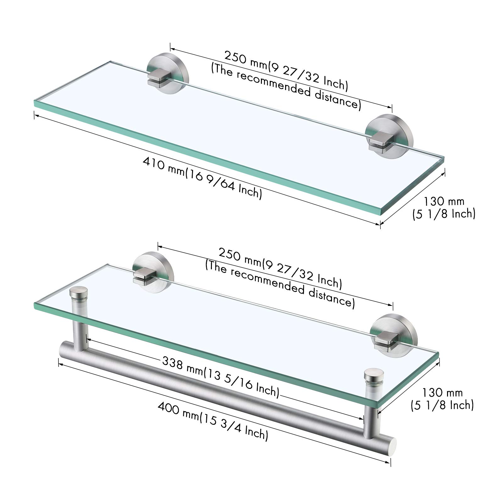 Buy KES Glass Shelves for Bathroom, 16Inch Bathroom Shelf with Towel