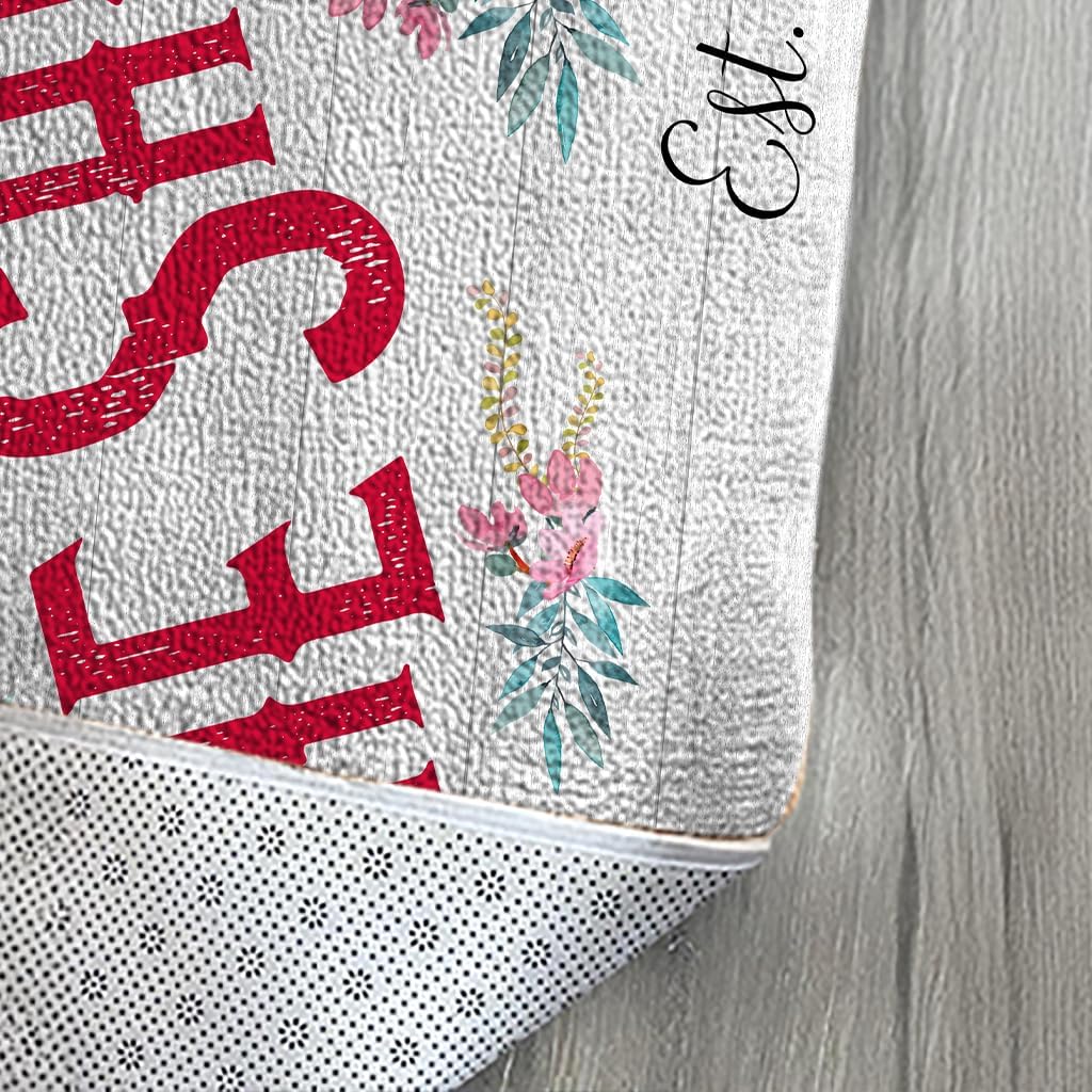 Personalized She Shed Doormats - Custom Name Gardening Door Mat, Woman's SheShed Yard Entrance Decoration, Vibrant Floral Bouquet Rug, Non-Slip Home Accent, Unique Outdoor Shed Gift, Cute Garden Decor