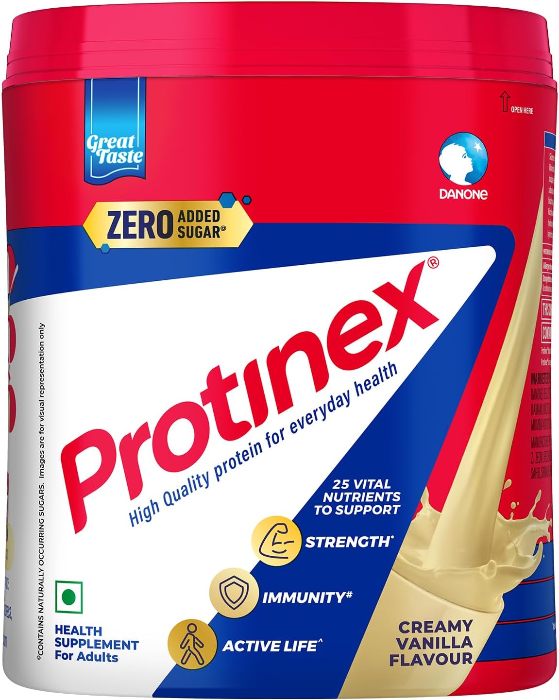 Creamy Vanilla, 400g | Get 40% daily protein requirement for strong muscles when prepared with 200ml milk | High Protein | Zero Added Sugar | Nutritional Drink for Men and Women