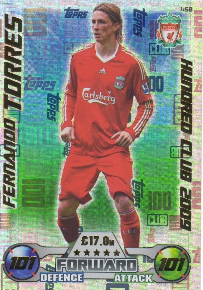 Match Attax Topps 2016/2017 Fernando Torres 08/09 Hundred 100 Club Legend 16/17 Trading Card