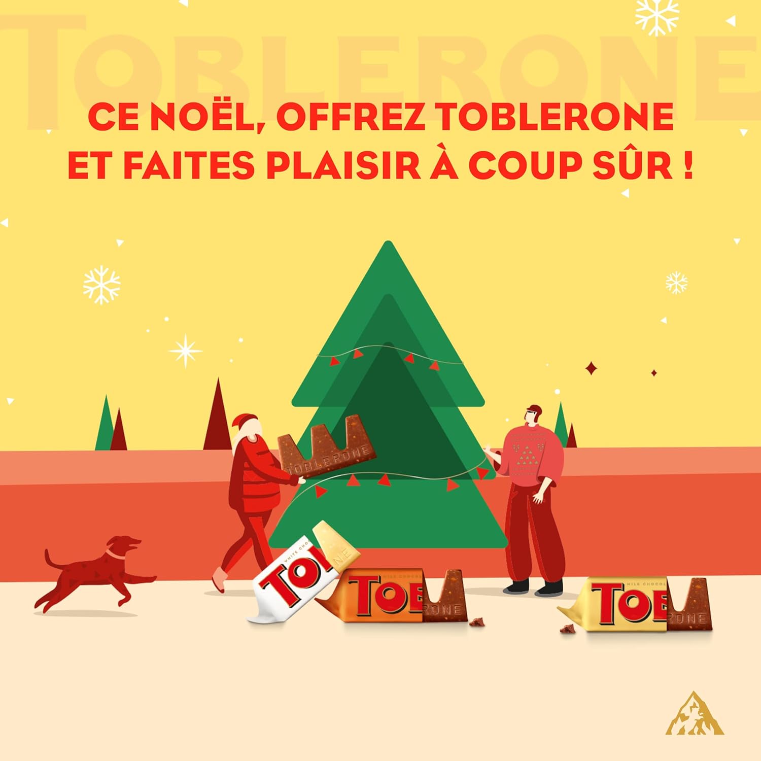 Toblerone Assortiment Chocolats : 144 Mini Chocolats Lait, Noir & Blanc - Cadeau Noël Idéal - Image détaillée