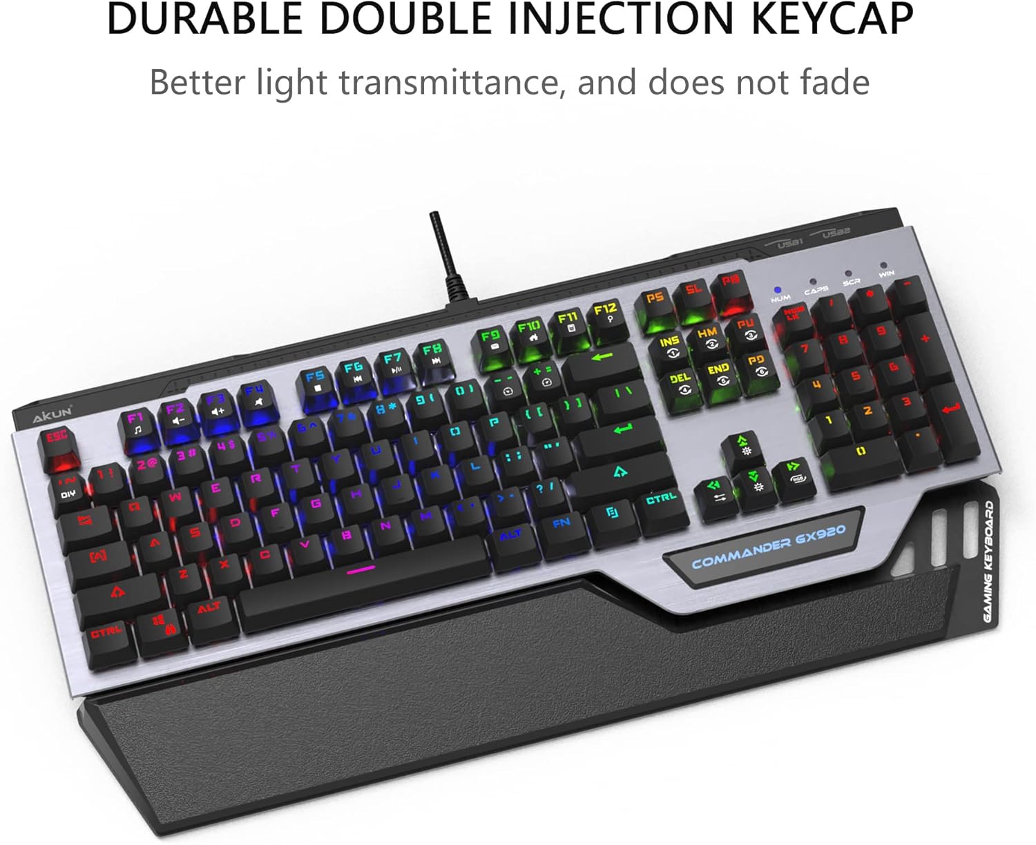 Uр Tо 60% оƒƒ AIKUN Full Mechanical RGB Gaming Keyboard-Gorgeous Gift Box,Full Size,Blue Switches with Excellent Touch,Waterproof,2 USB Passthrough,DIY Replaceable Macro Key,RGB LED Backlit,Brushed Aluminum Finish