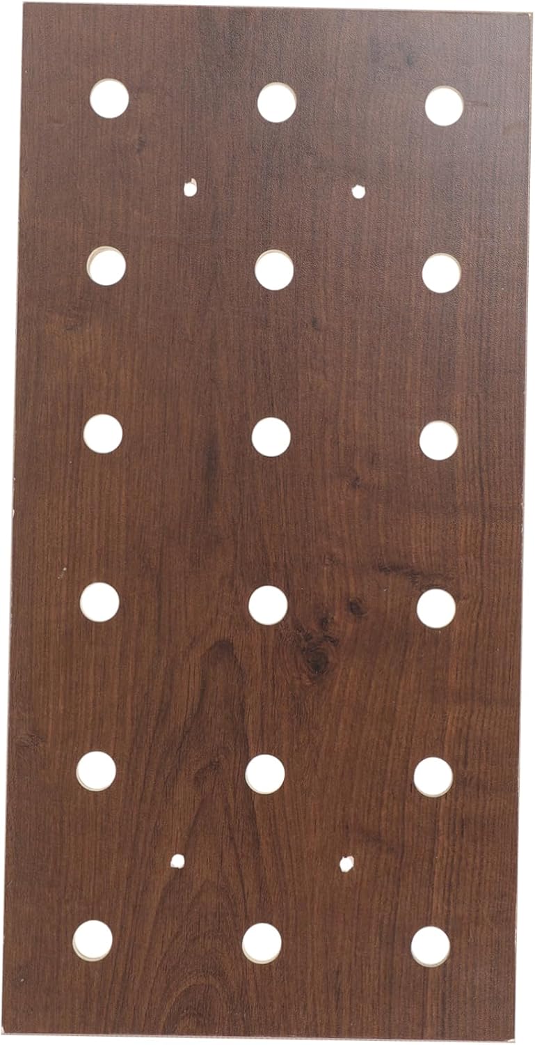 Alipis 1set Large Wooden Pegboard Organizer Wall-Mounted Storage for Kitchen Bathroom and Office No- Rustic Walnut Finish Multi-Functional Accessory Holder