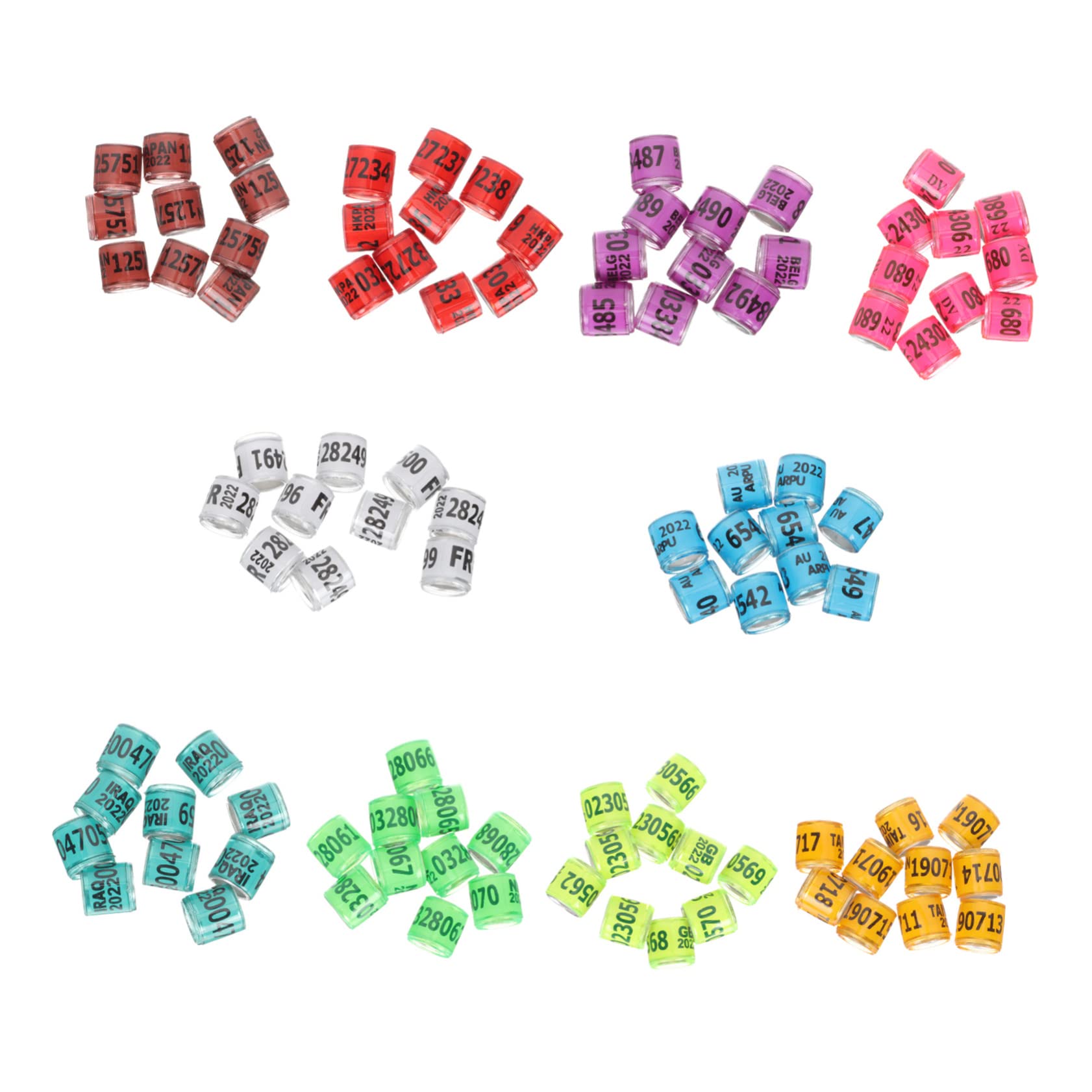 100 Anelli Da Zampa Per Uccelli | 8mm | Multicolore | Per Pappagalli, Quaglie E Piccioni - Foto 5