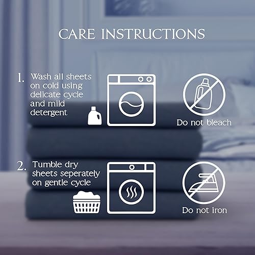 Miniatura 4 de Northwest Ashford Home Essentials Bedding - Juego de sábanas de 3 piezas, tamaño individual, azul estate